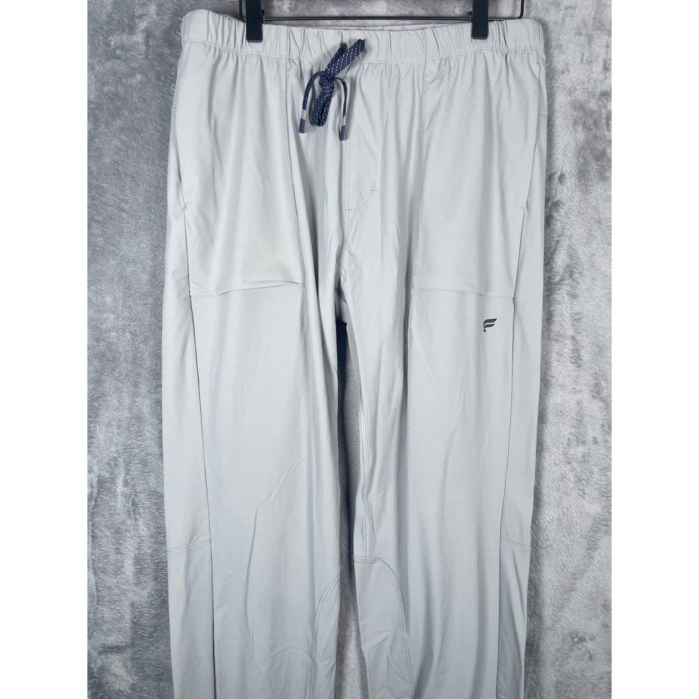 NWT Fabletics Mens XL One Jogger Light Gray Stretch Athletic Training Pants
